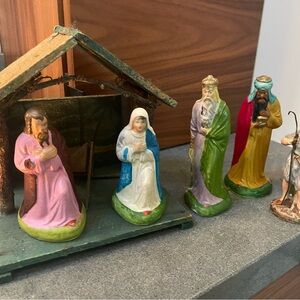 Colorful Nativity Scene Figurines Set